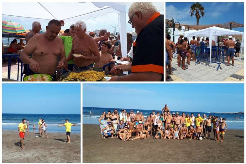 Diferentes momentos de los actos de este domingo en la playa de Ojos de Garza (Foto TA)